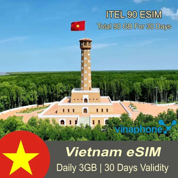 Vietnam eSIM Daily 3GB For 30 days | Itel 90